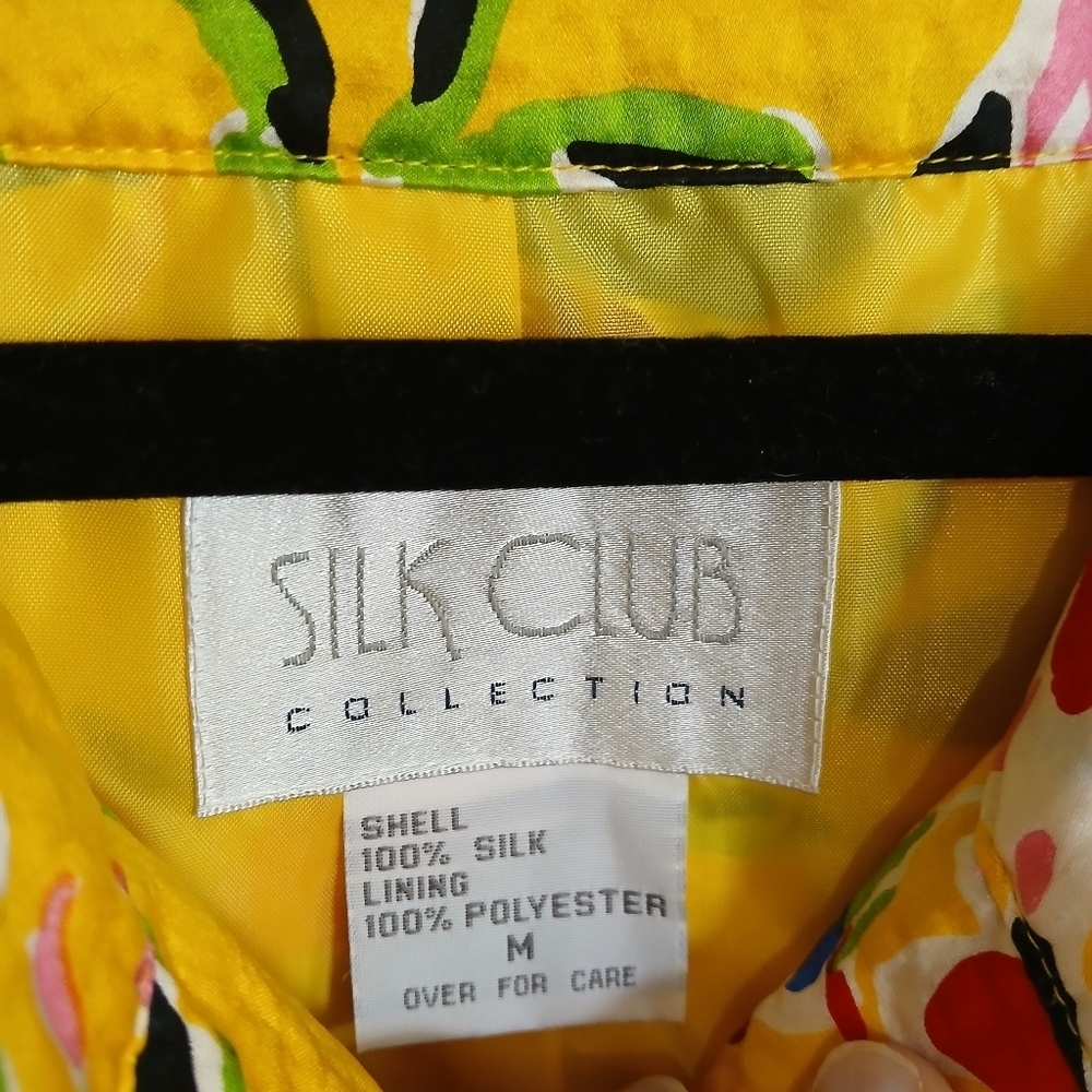 Bright colorful floral design 100% silk jacket Business Professional Office - Picture 3 of 7